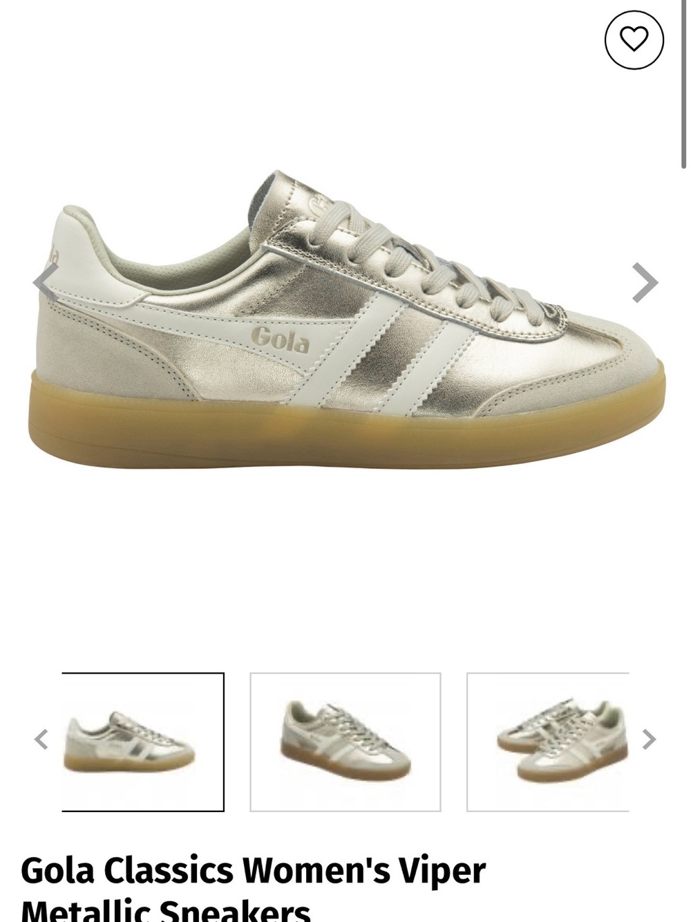 Gola Viper Metallic Sneakers NIB - Picture 2 of 6